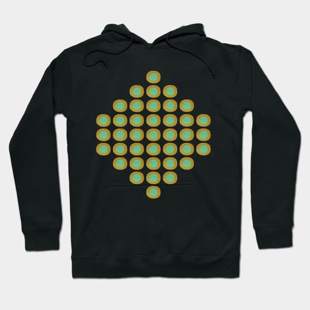 Gold & Green Rings in Diamond Shape Hoodie by DesignsByMonique